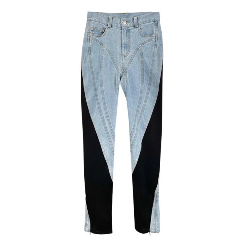 High Waist  Patchwork Denim Pencil Pants